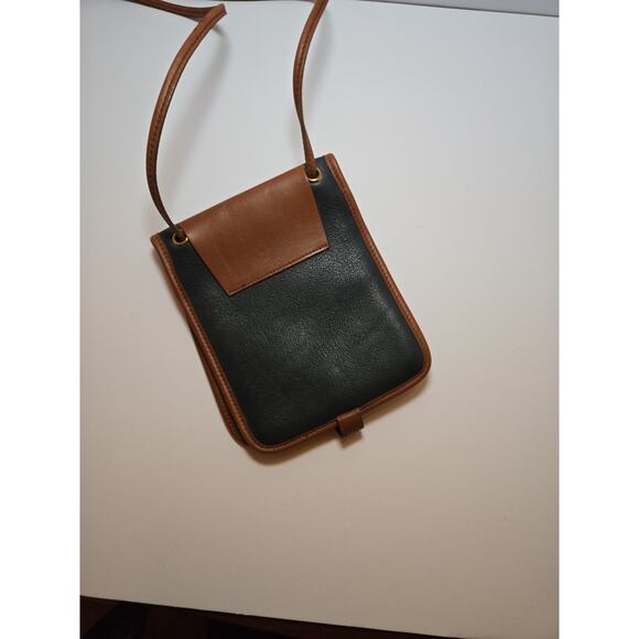 Bugatti Saddle Blue & Brown Leather Crossbody Purse Snap Latch Zip Travel 6x7.5" - Picture 6 of 12